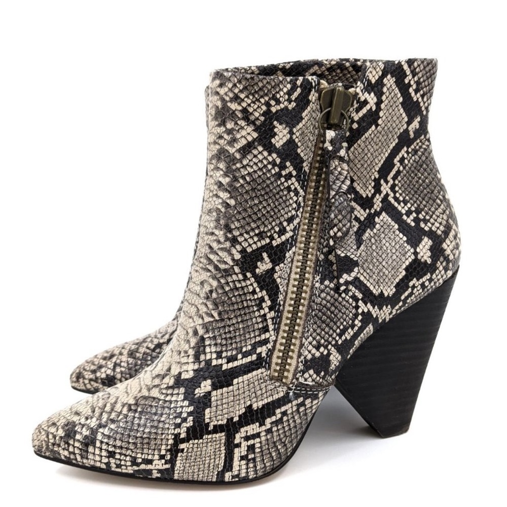 Splendid Neva Python Chunky Heeled Booties - Size… - image 1